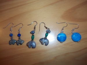 A few earrings I made with the beads I bought from Grizzly Claw